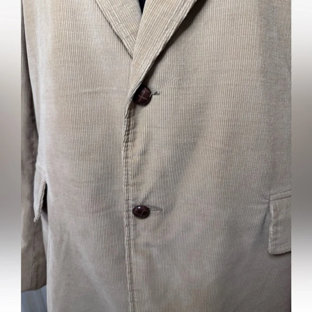 Vintage 70s Jacket Brad Whitney Mens Sports Coat Blazer Tan Corduroy Sz 44 Long